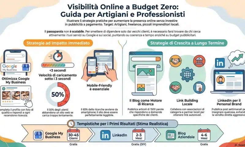 Come aumentare visibilità online per artigiani e liberi professionisti: 5 strategie che funzionano senza budget pubblicitario