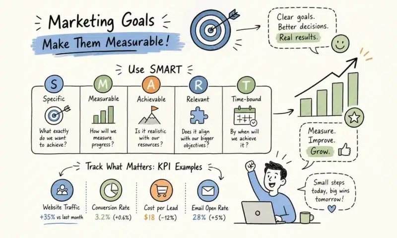 Obiettivi di marketing misurabili: usa il metodo SMART e KPI