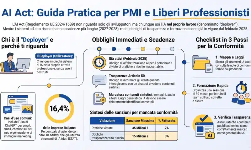AI Act: cosa cambia davvero per PMI e liberi professionisti